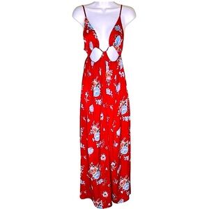 Nwt Forever 21 Floral Print Satin Maxi Dress Size S NWT